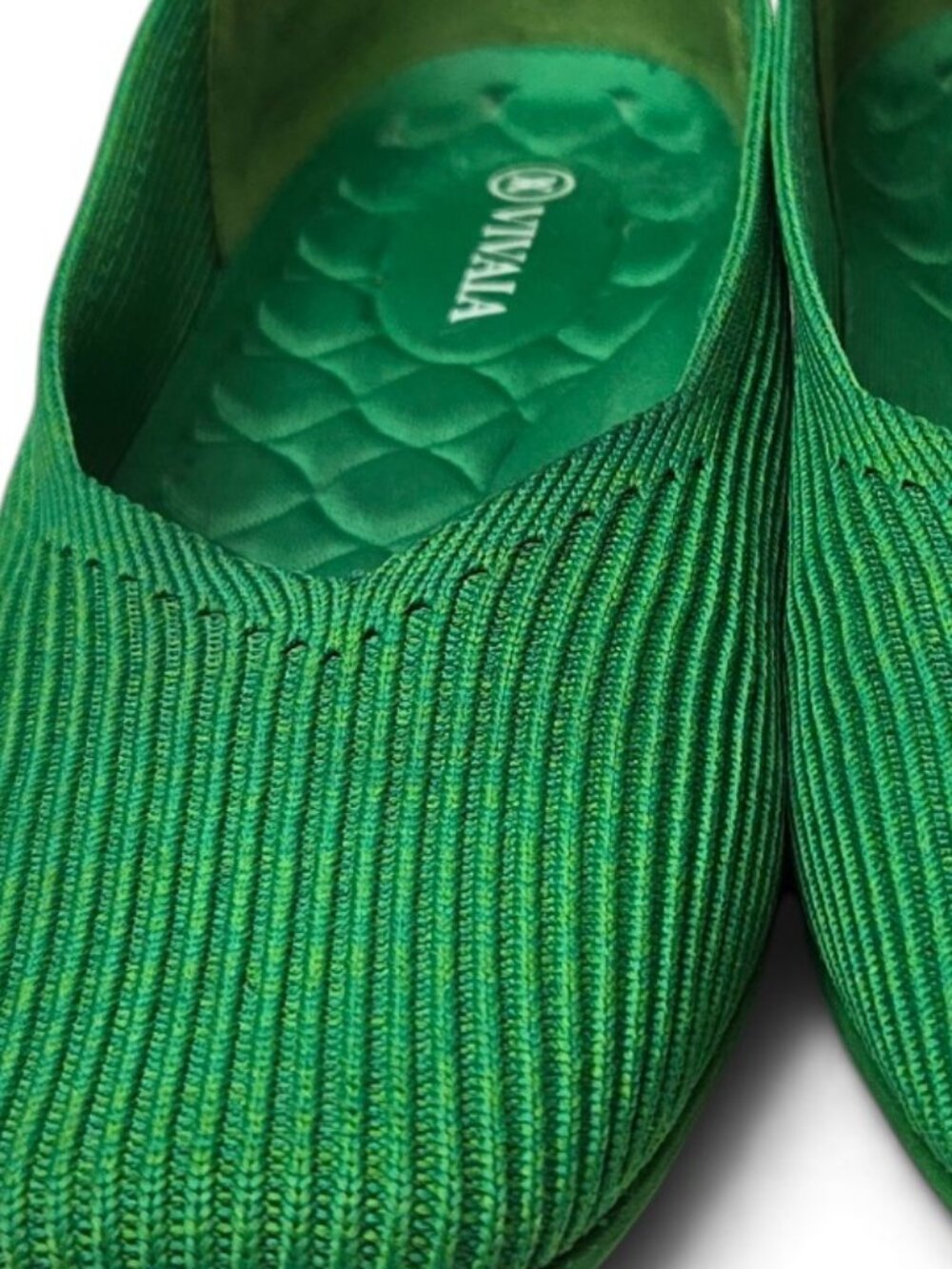Vivaia Margot 2.0 Square Toe Ballet Slippers Womens Kelly Green Flexible Comfy 8 - Picture 11 of 14
